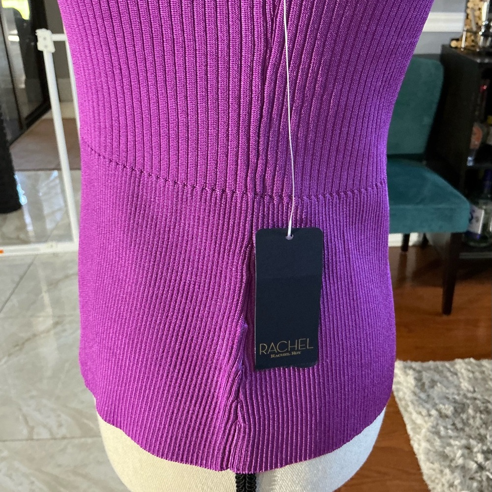 Rachel Roy Purple Ribbed Tank Top - Picture 3 of 3